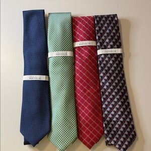 Perry Ellis Men’s Tie Bundle NWT‎ Set of 4 Classic Neckties Stocking Stuffers